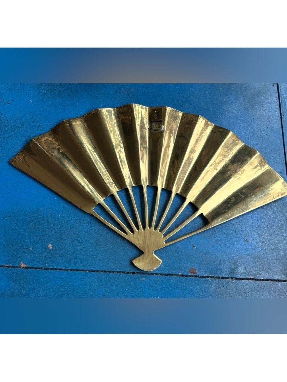 VINTAGE Taiwan ROC Gold Tone Phoenix Fan • Ornate Relief Art • Prosperity Decor - Picture 12 of 16